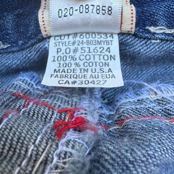 Y2K True Religion Jeans Sz 36 Faded Blue Denim World Tour Ticket Billy Super T - Picture 7 of 16